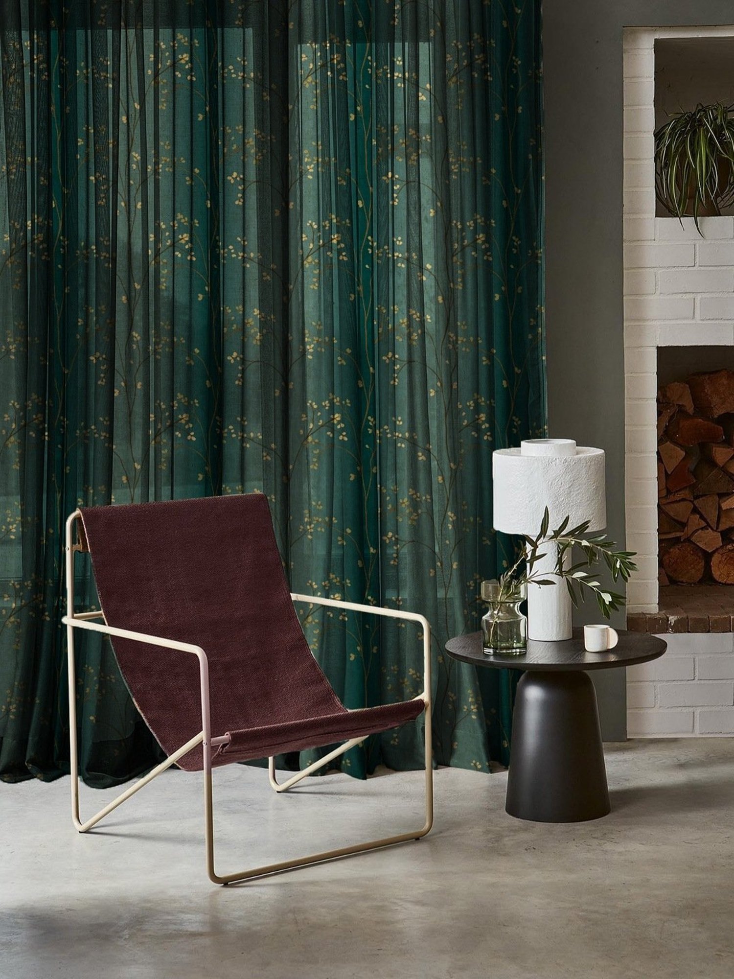 SPACES DRAPE STORY Elegent Dark Green Polyester 8 FT Door Curtain - Set of 2