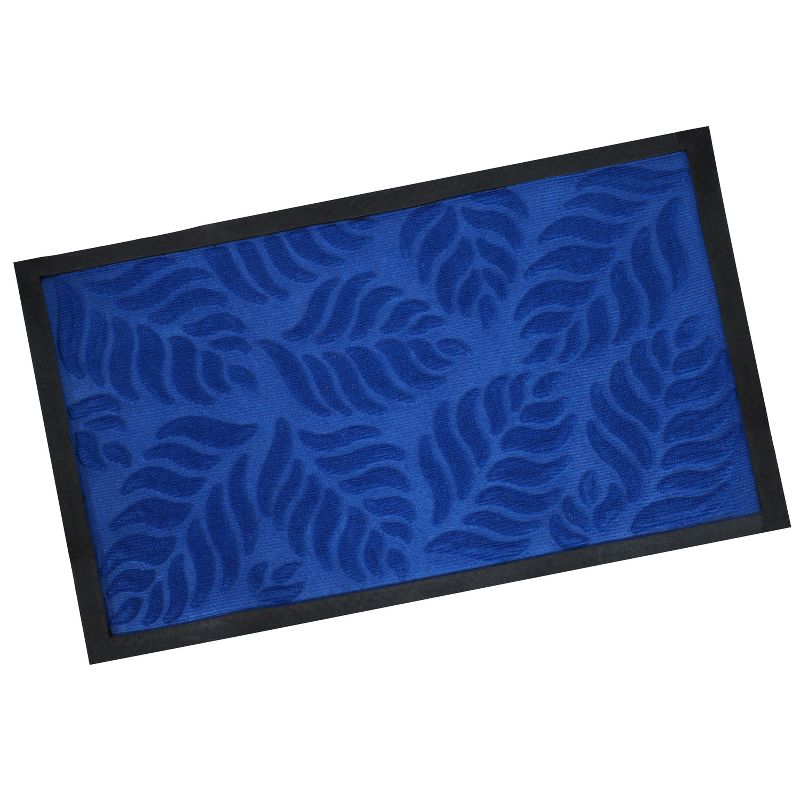 1'6"x2'6" Rectangle Outdoor Pressed or Molded Floral Accent Rug Blue - Sunnydaze Decor