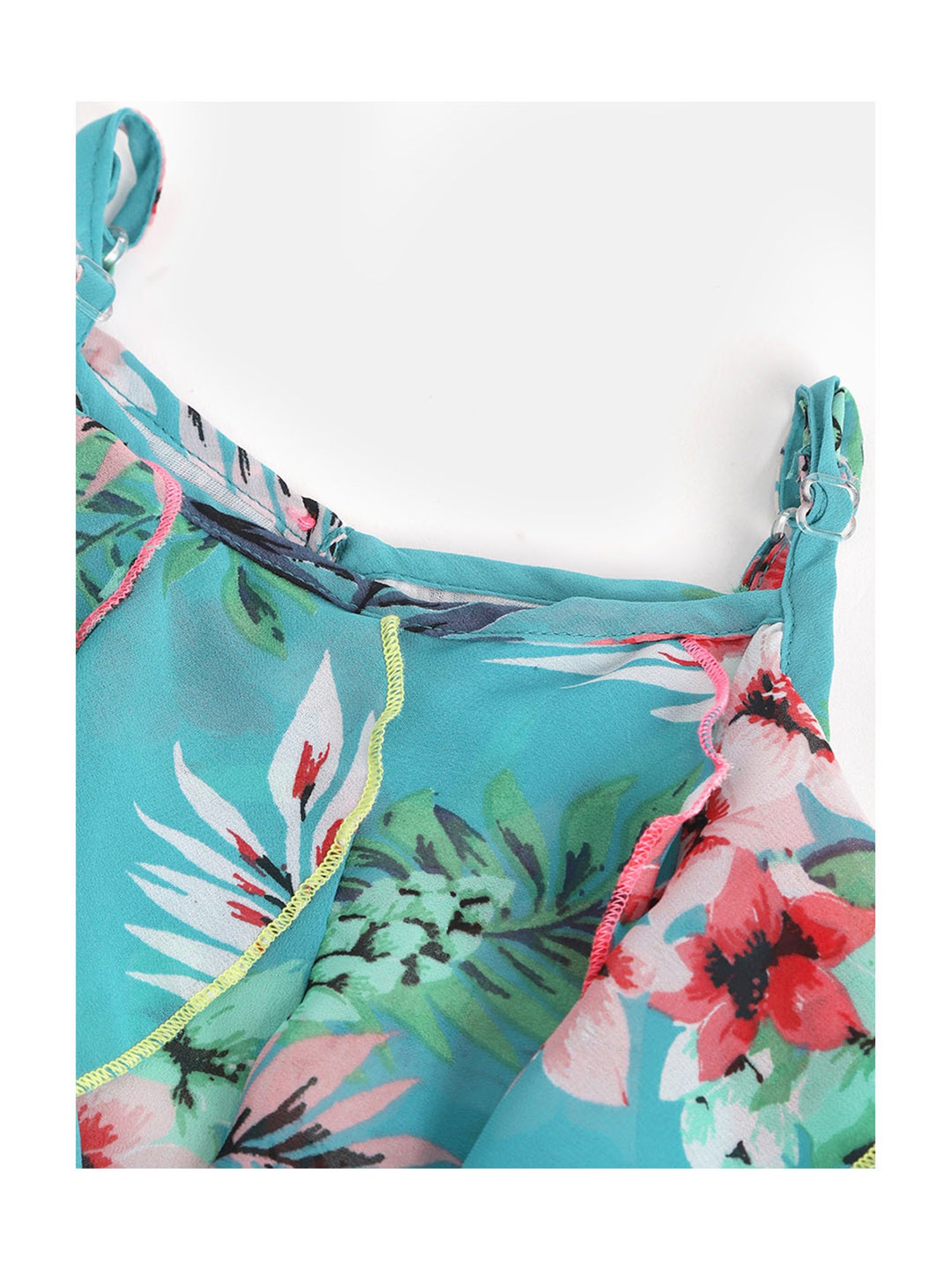 Nauti Nati Kids Teal & White Floral Print Top with Shorts