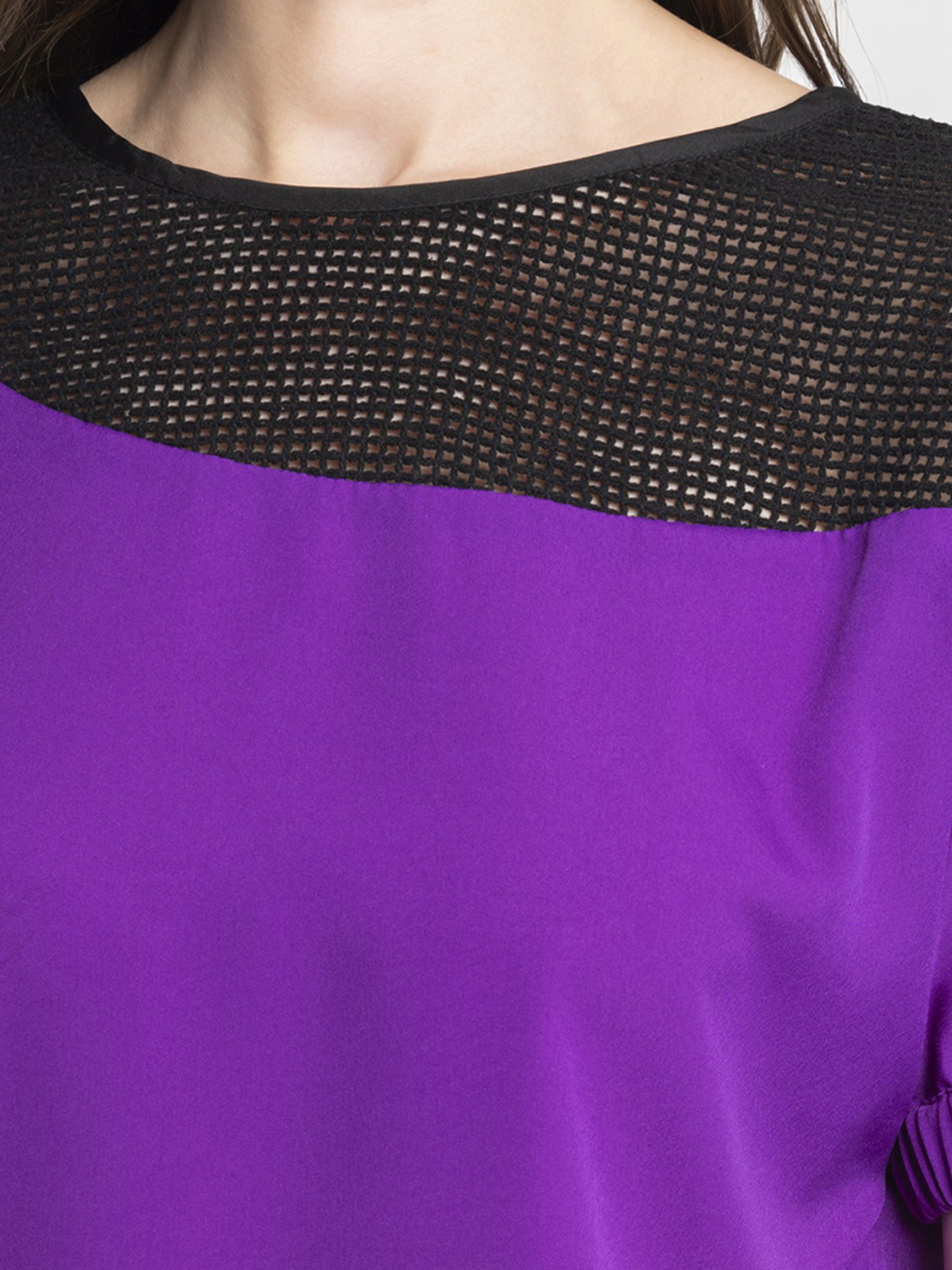 SHAYE Purple & Black Regular Fit Top