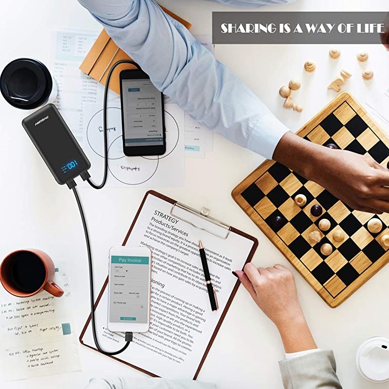 Battery Pack 5V 26800mAh Portable Charger Power Bank with Dual outlets & LCD Display,External Battery Phone Charger Compatible with iPhone,Samsung,Smartphone and More.(USB C for Input ONLY)