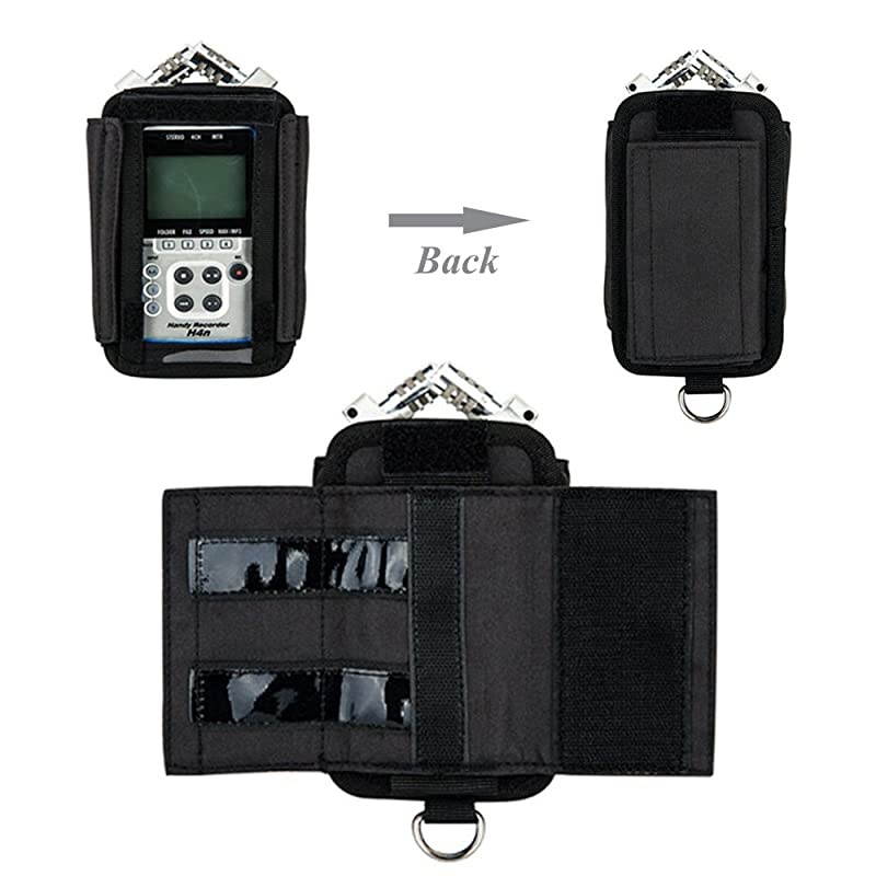 Handy Recorder Pouch  Portable Case Accessories for Zoom H4n H4n Pro Replaces Zoom PCH4n with Hook Loop Fasteners Design Removable Mic Cover Belt Loop Boom Pole Sleeve DRing