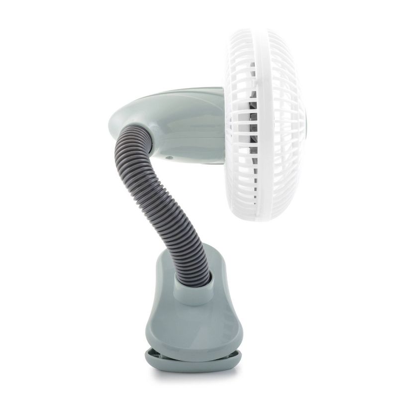 O2COOL 4" Battery Powered Portable Clip Fan Gray