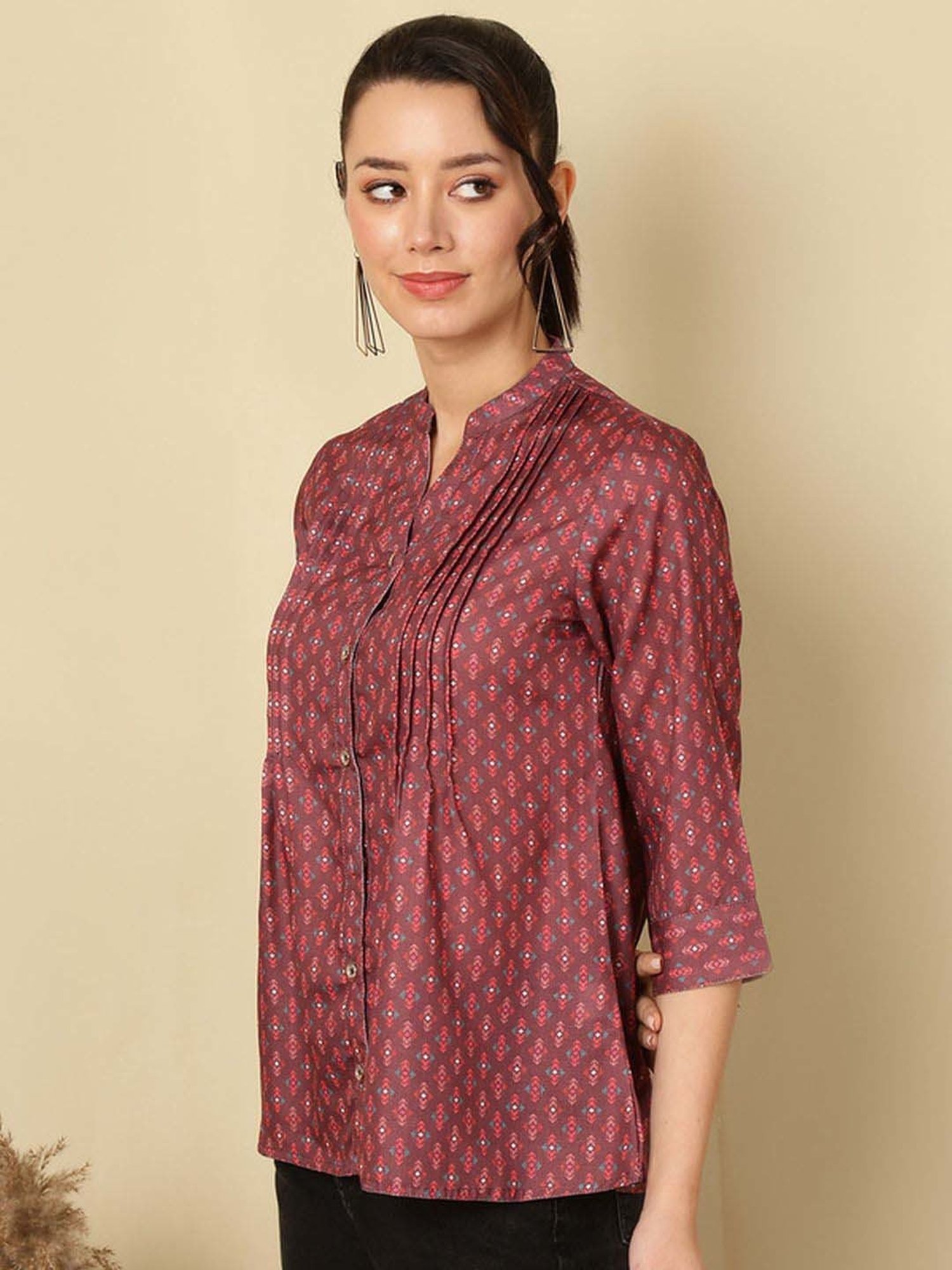 Jaipur Kurti Brown Printed Tunic