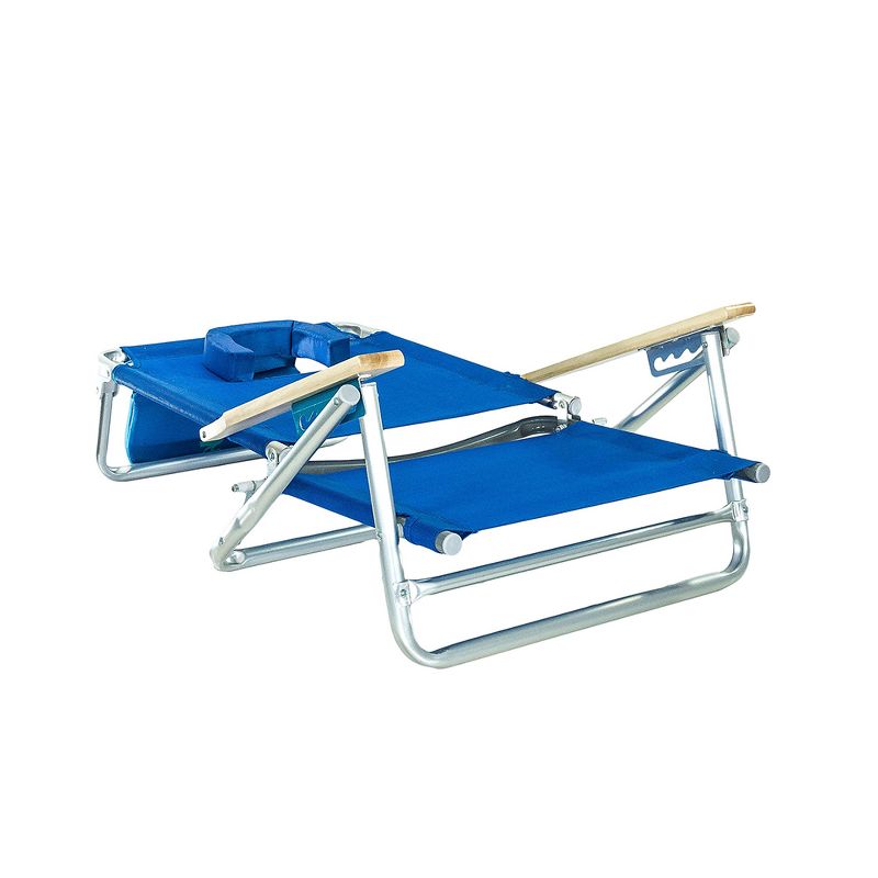 Ostrich SBSC-1016B Lightweight South Adult Beach Outdoor Lake Sand Lounging Chair, Blue and White Stripes