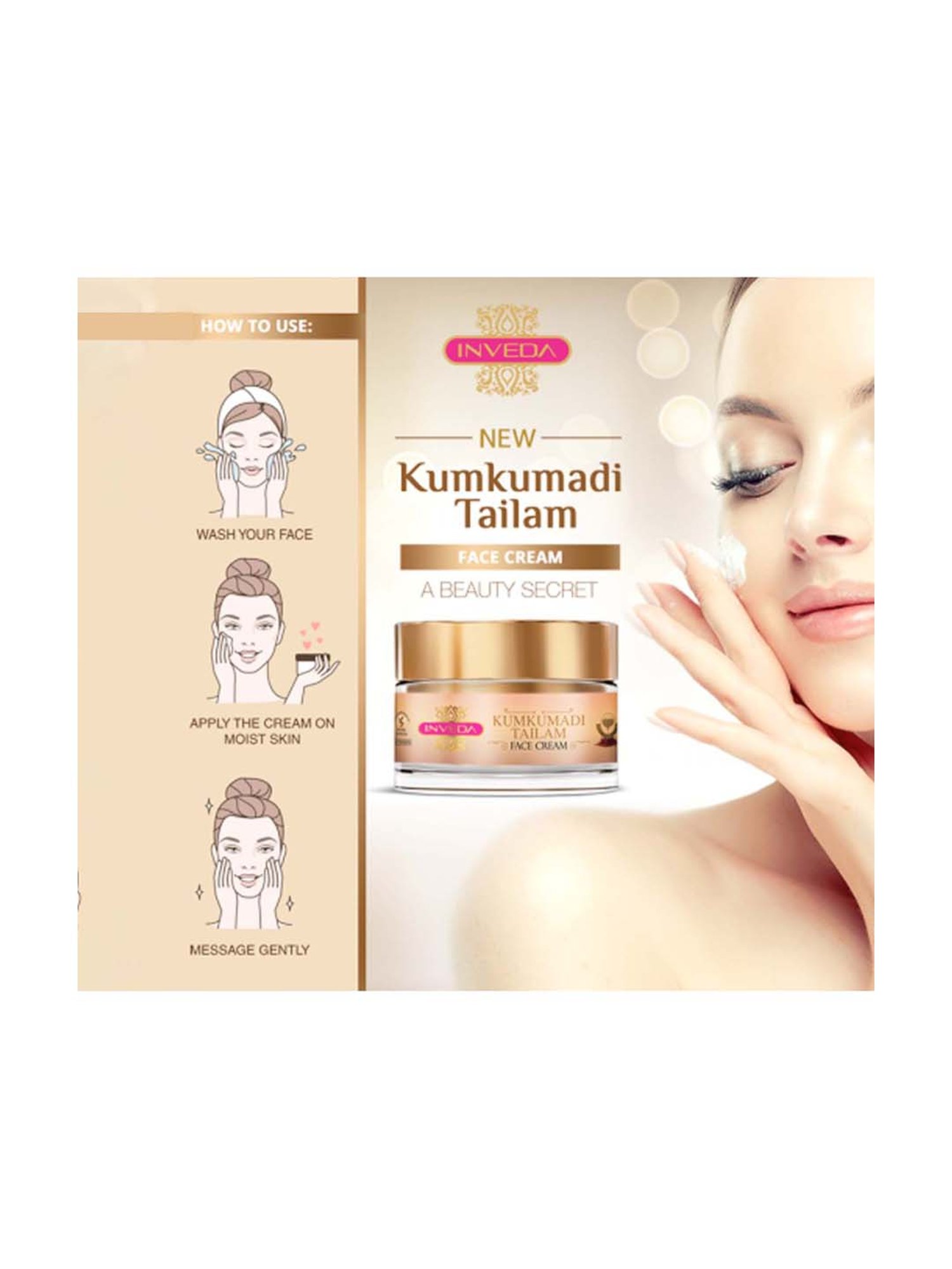 INVEDA Kumkumadi Tailam Face Cream - A Beauty Secret - 50 ml