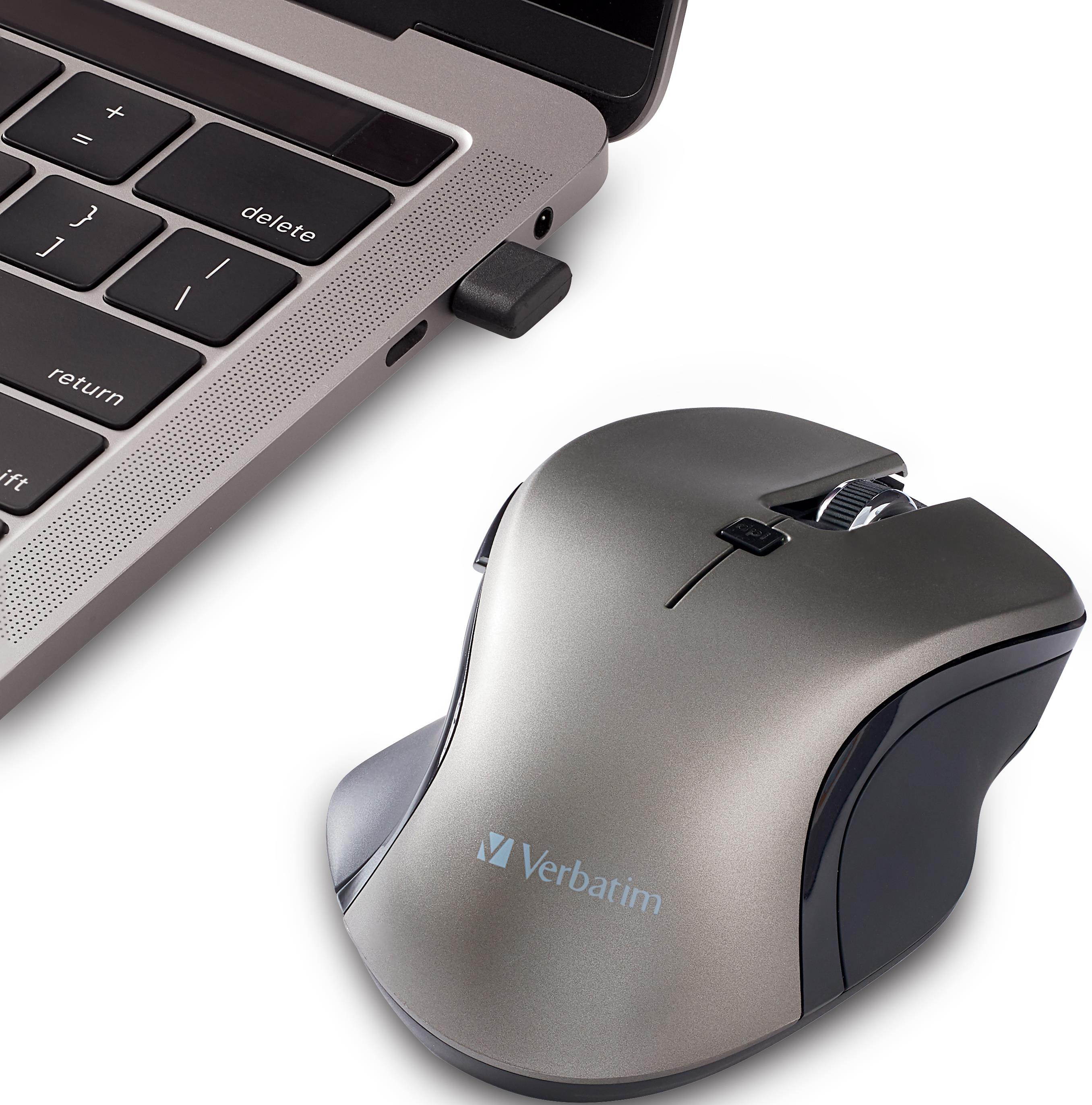 Verbatim USB-C Wireless Blue LED Mouse Graphite 70245