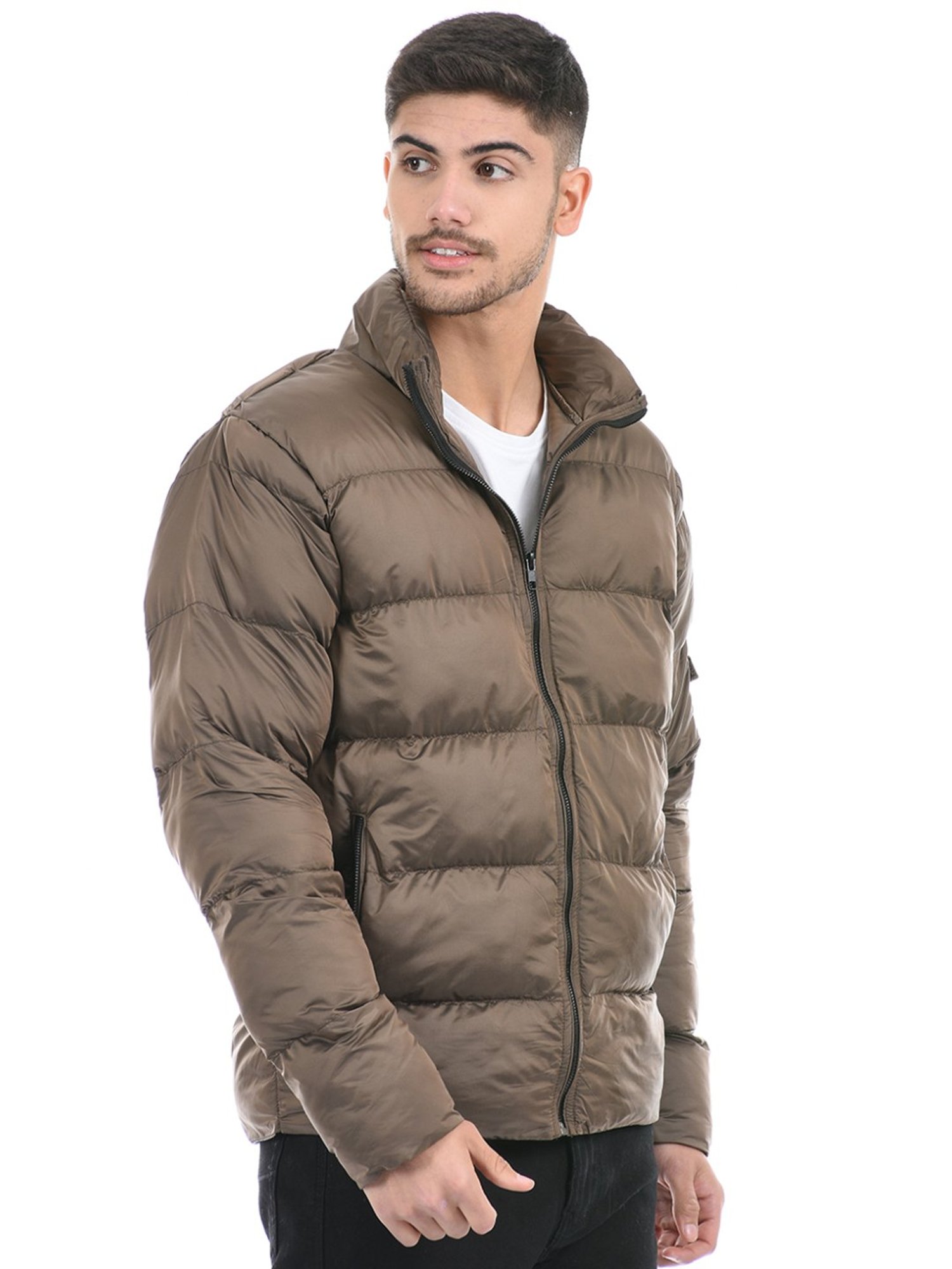 London Fog Brown Regular Fit Quilted Quilted Jacket