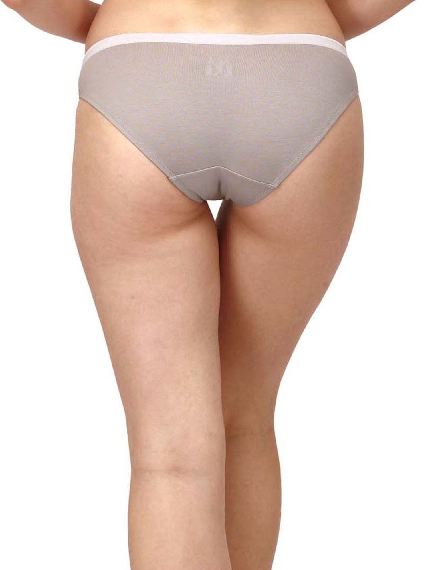 Soie White & Navy Cotton Printed Bikini Panties - Pack Of 6