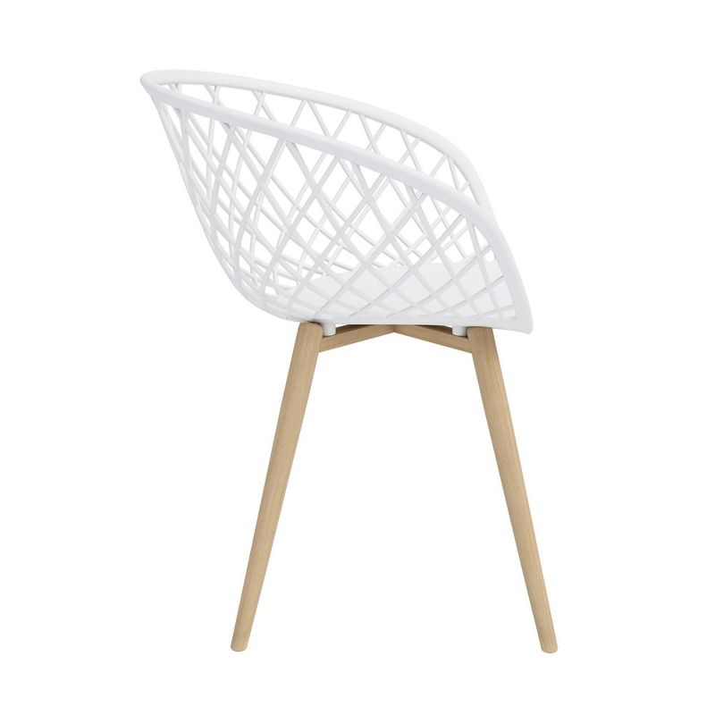 Set of 2 Kurv Mini Kids' Chairs White/Natural - Jamesdar