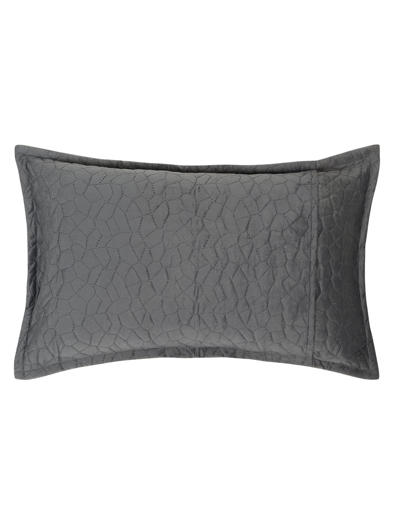 HOSTA HOMES Ultrasonic Abstract Grey 280 TC Polyvelvet Pillow Covers - Set of 2