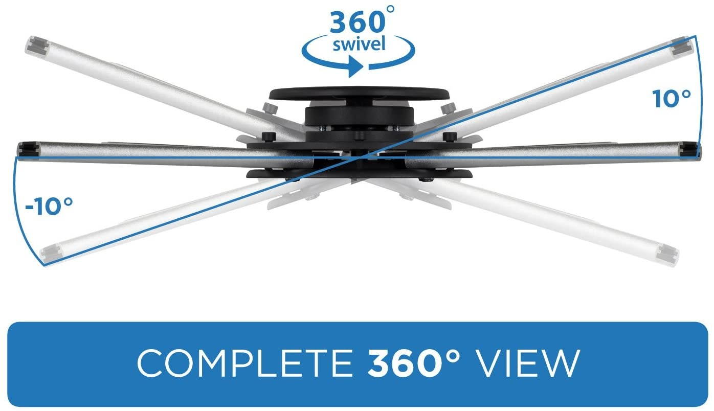 Mount-It! Flush Ceiling Projector Mount with Security Lock, Universal Fit, Low-Profile & Anti-Theft Lockable Bracket with Full Motion Adjustment, 44 Lbs Capacity (MI-609)