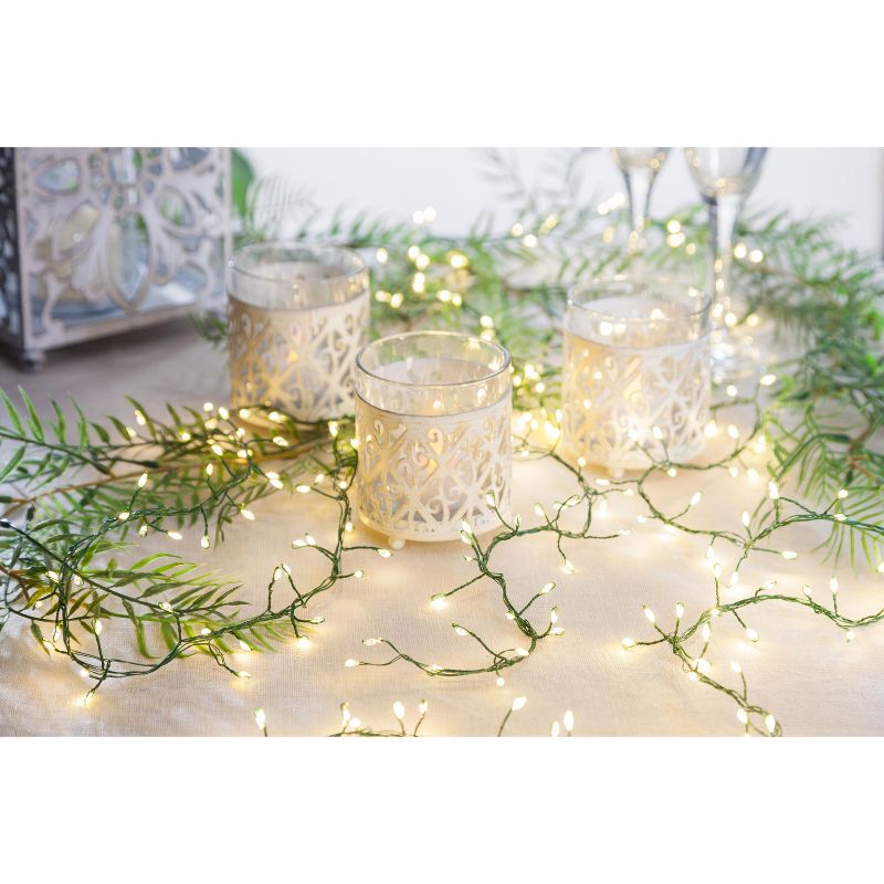 Everlasting Glow 6-Foot Long Electric Firecracker Garland on Green Wire with LED Lights and Multi-Function Controller