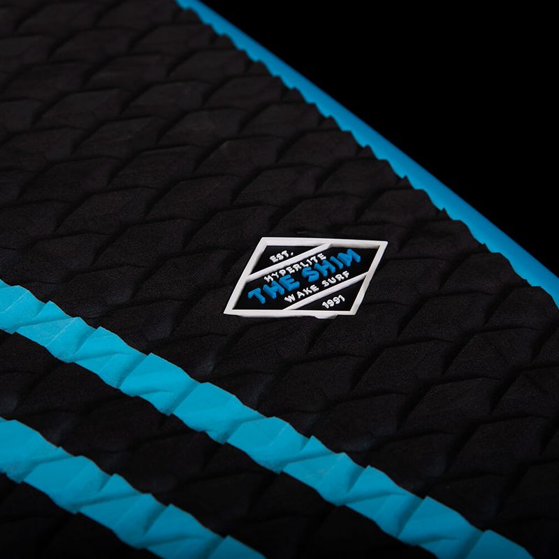 Hyperlite Shim 5.3 Wakesurfer Board with Layered Glass Deck, Pin Tail, and Skim & Surf Combination Style for Water Wake Surfing Surfboard Riders, Blue