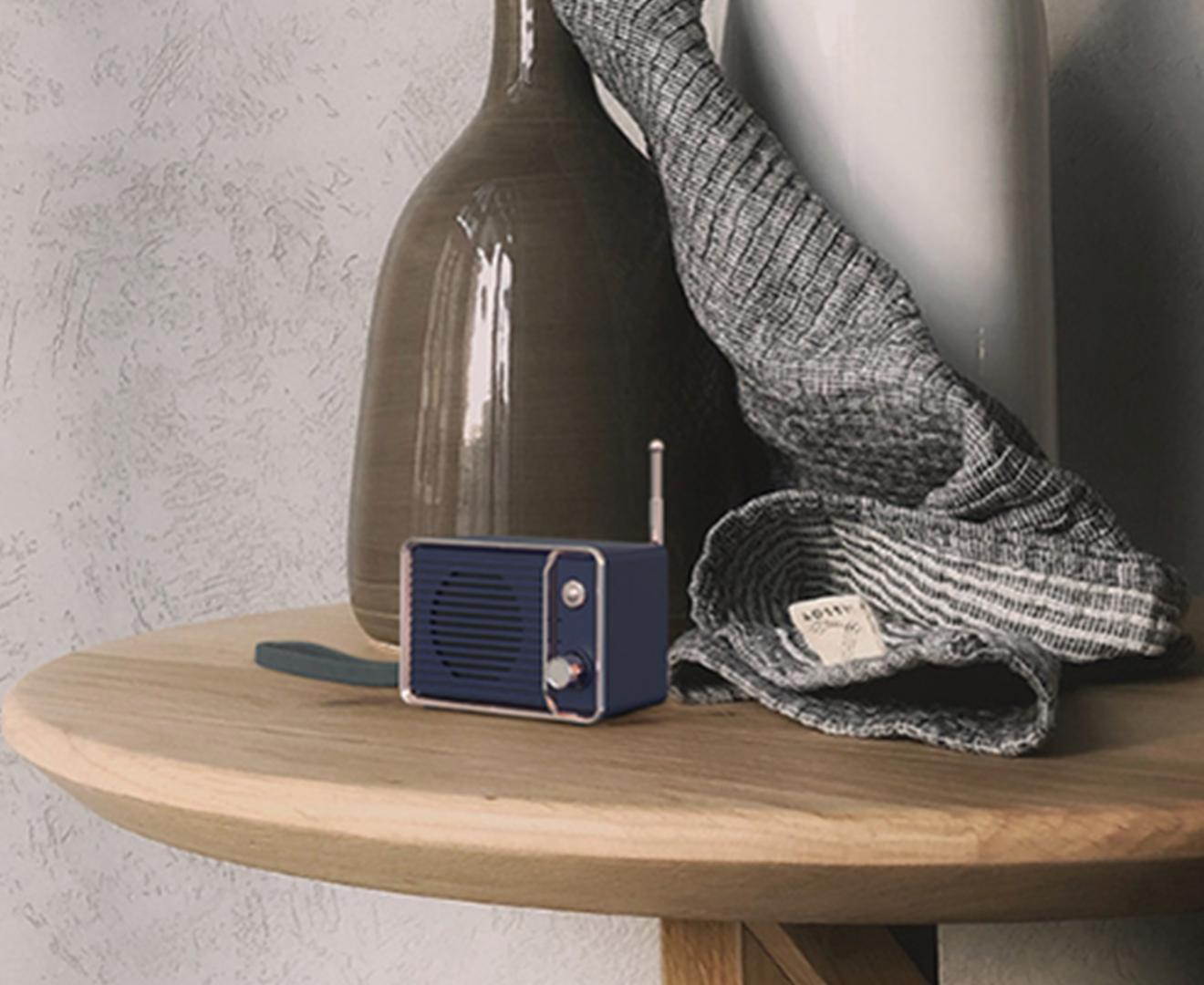 Select Mall Wireless Bluetooth Speaker Retro Small Tv Style Bluetooth Audio Music Player Suitable for Bedroom-Blue