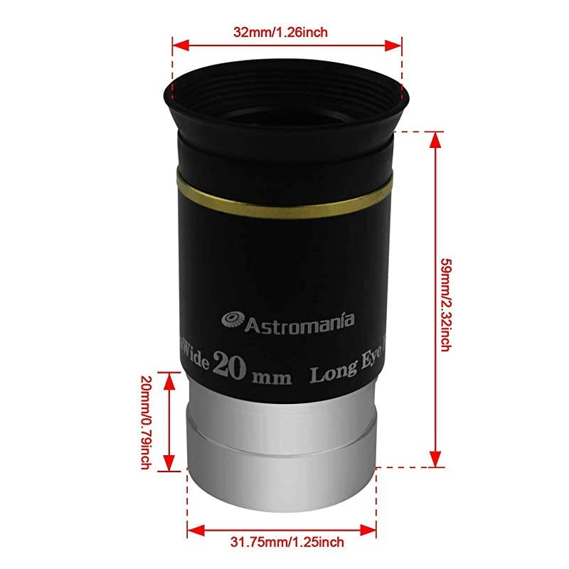 125quot 20mm 66Degree Ultra Wide Angle Eyepiece for Telescope
