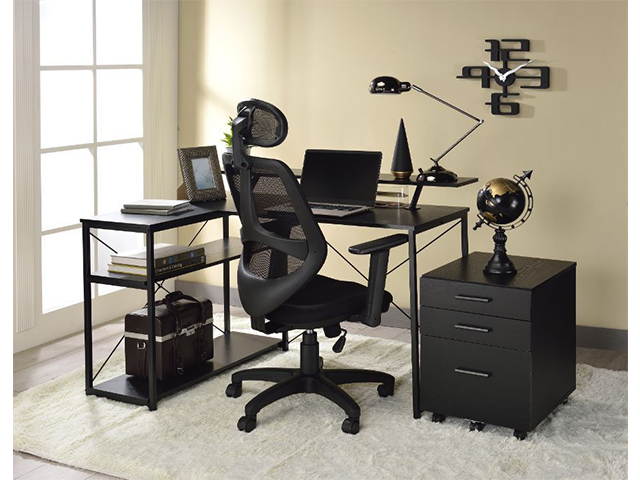 Gaming Desk 47.2" W x 23.6" D Office Computer Table, Black Gamer Workstation with 2 Cable Management Holes
