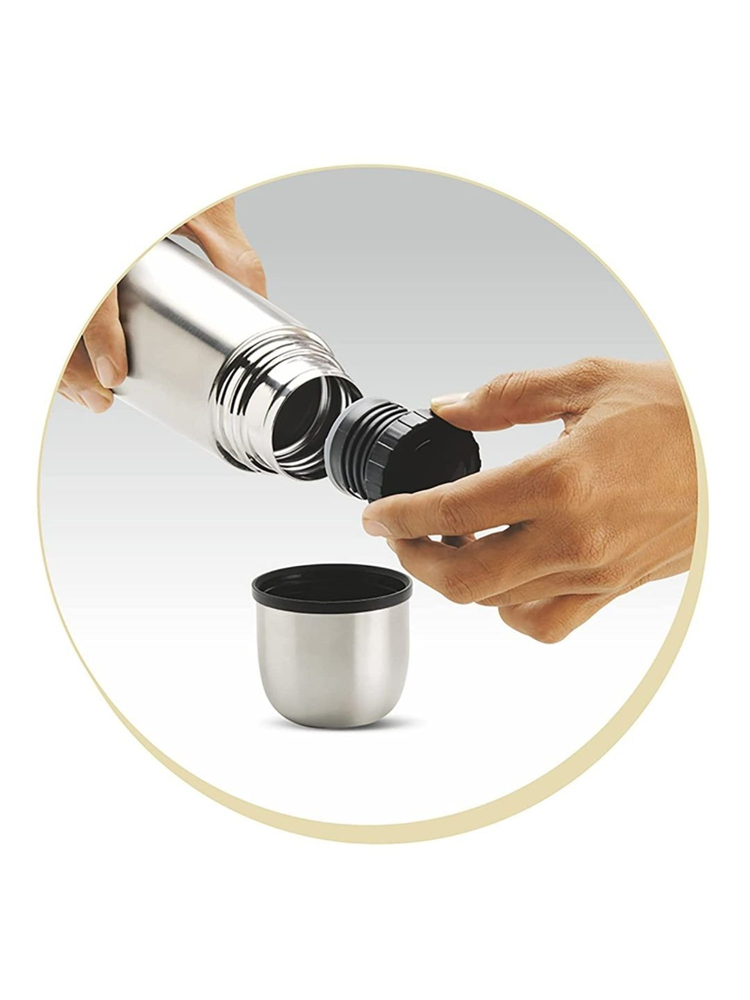 Milton Silver Stainless Steel Thermosteel Vacuum Flasks (0.5 L)