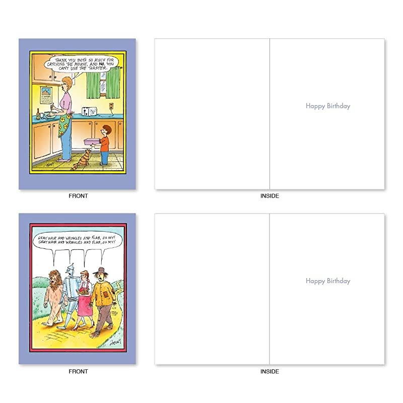 Tom Cheney Toons 10 Assorted Birthday Note Cards Featuring an Assortment of Hilariously Funny Cartoons by Tom Cheney wWhite Envelopes