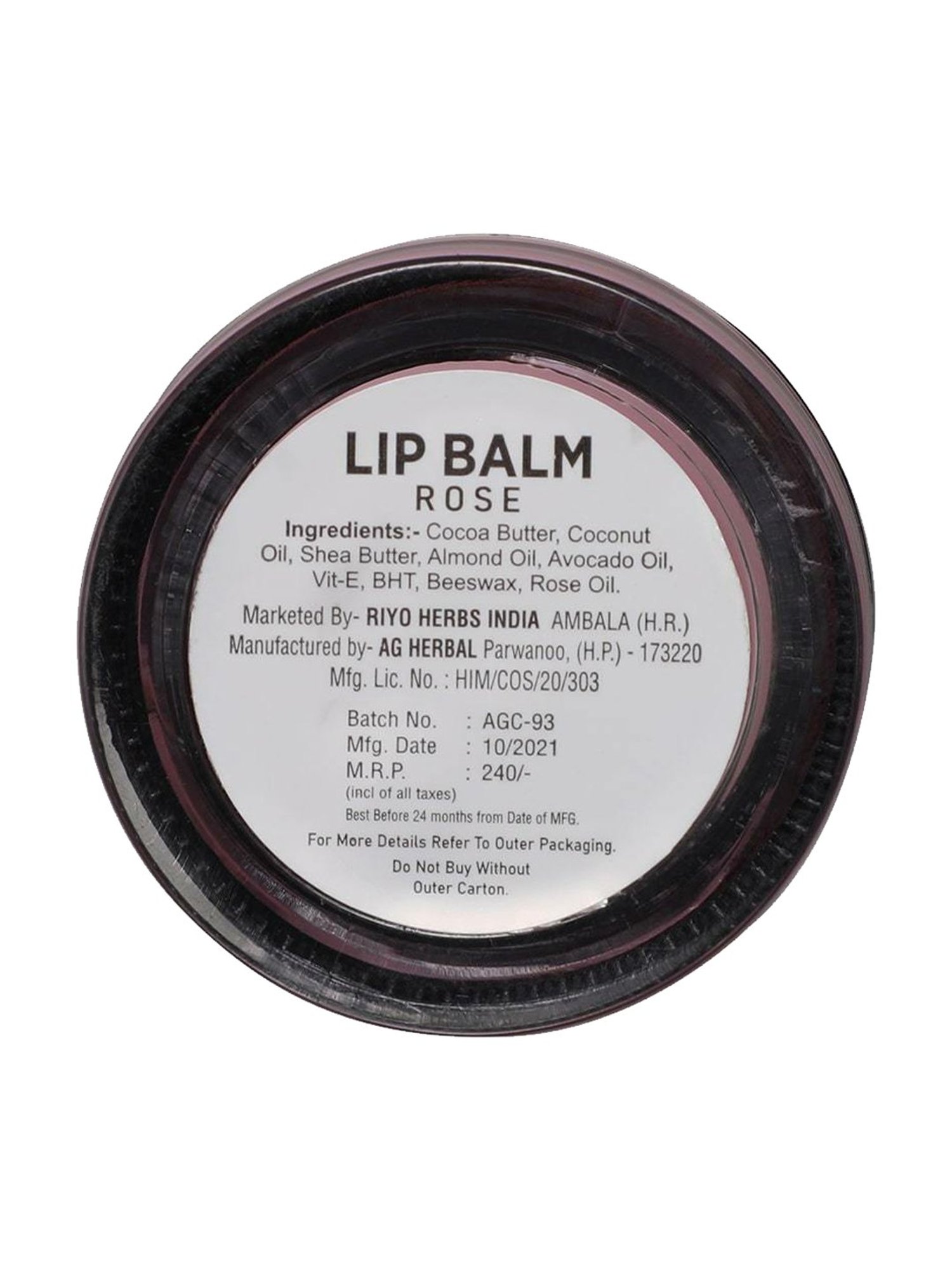 Riyo Herbs Rose Lip Balm - 6 gm