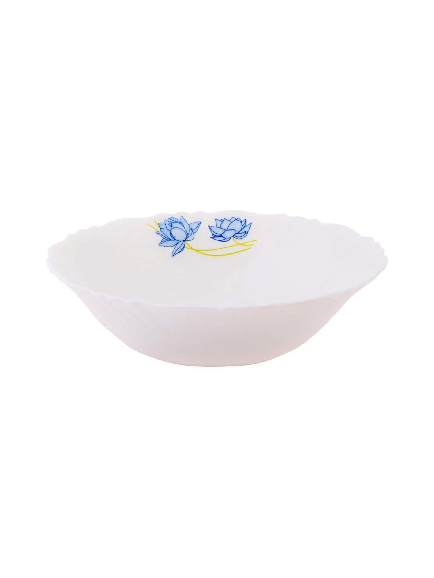 Cello White & Blue Opalware Snack Bowl (0.42 L) - Set of 4
