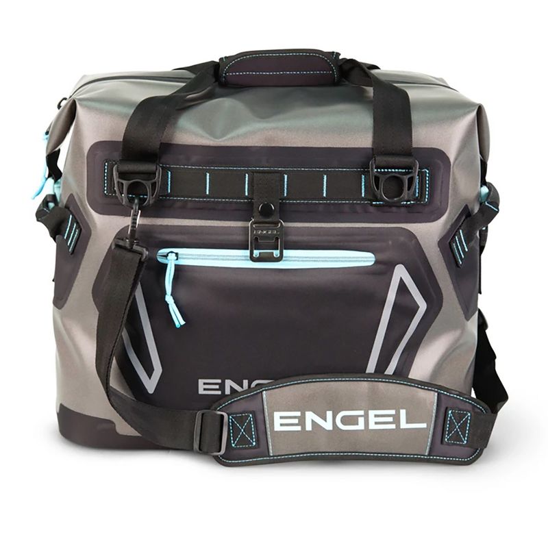 Engel Portable Waterproof Heavy-Duty Foam Insulated Soft-Sided Cooler Bag with Padded Adjustable Strap and Front Pocket, Seafoam