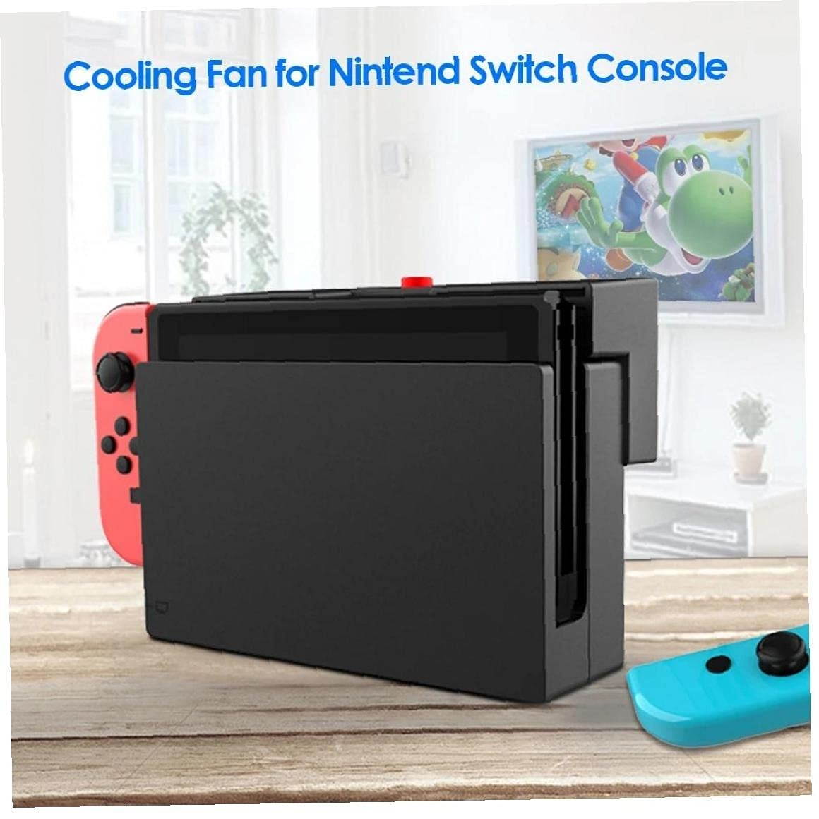 Compatible with Nintend Switch External Cooling Bracket with 2 Cooling Fans USB Power Supply Integrated Cable White