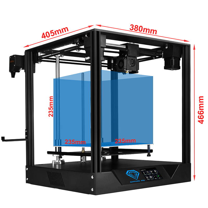 Sapphire-PRO1 3D printer, 0.4mm, supports cura, 3DPrinterOs, Repetier-Host