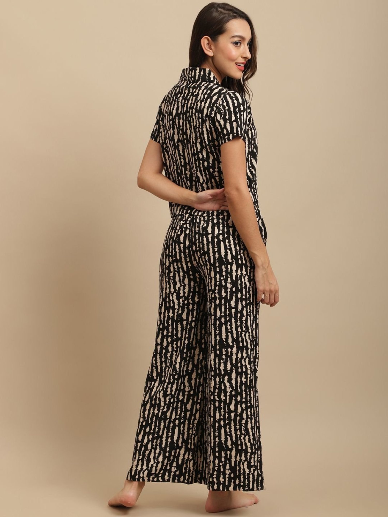 Boston Club Black Tie & Dye Shirt Pyjama Set