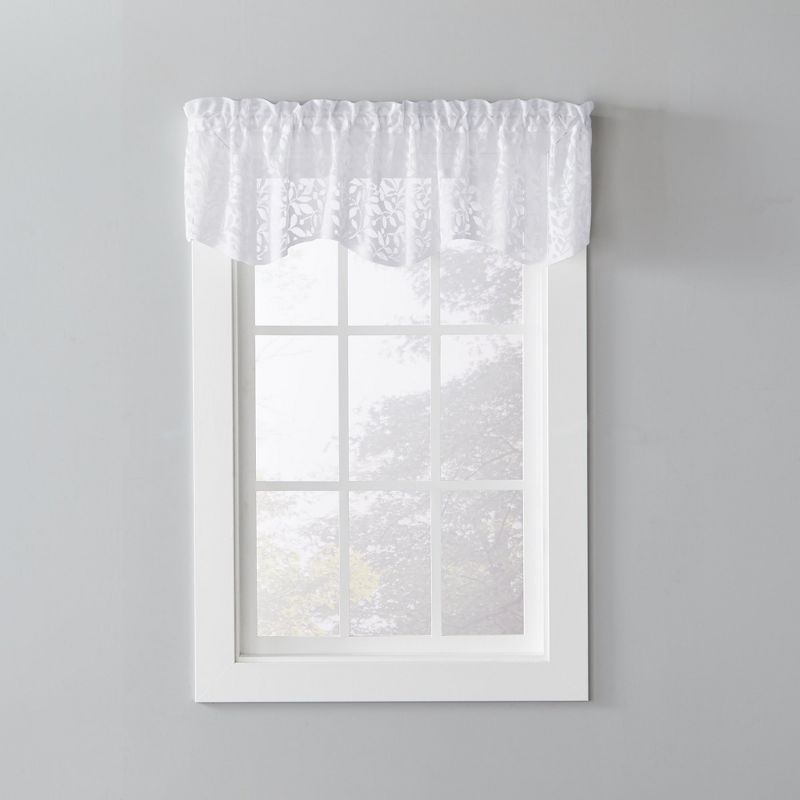 Saturday Knight Ltd Touch Of Spring Attractive Window Valance - (56"x13") in White Color