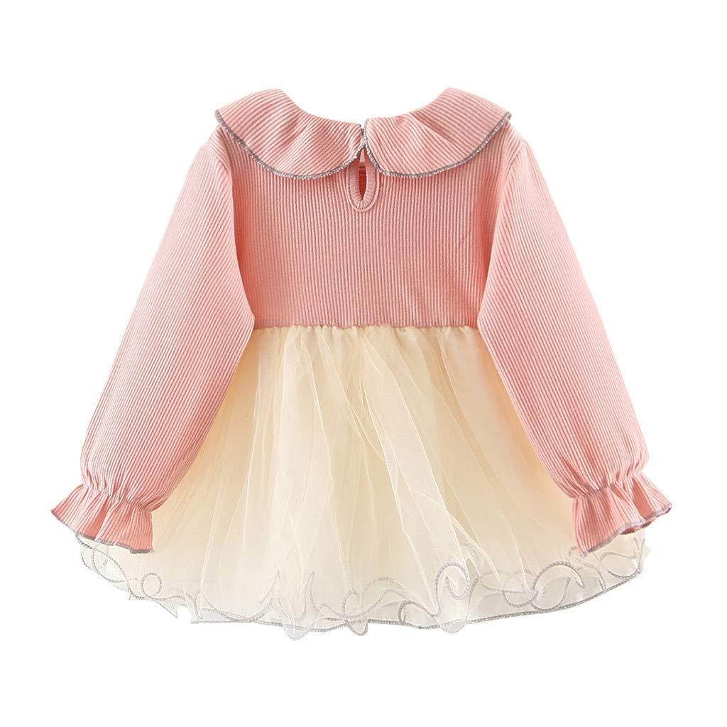 SRYSHKR-Beauty Baptism Gifts for Baby Girl,Toddler Baby Kid Girl Ruffles Lace Tulle Patchwork Flower Casual Dresses Clothes