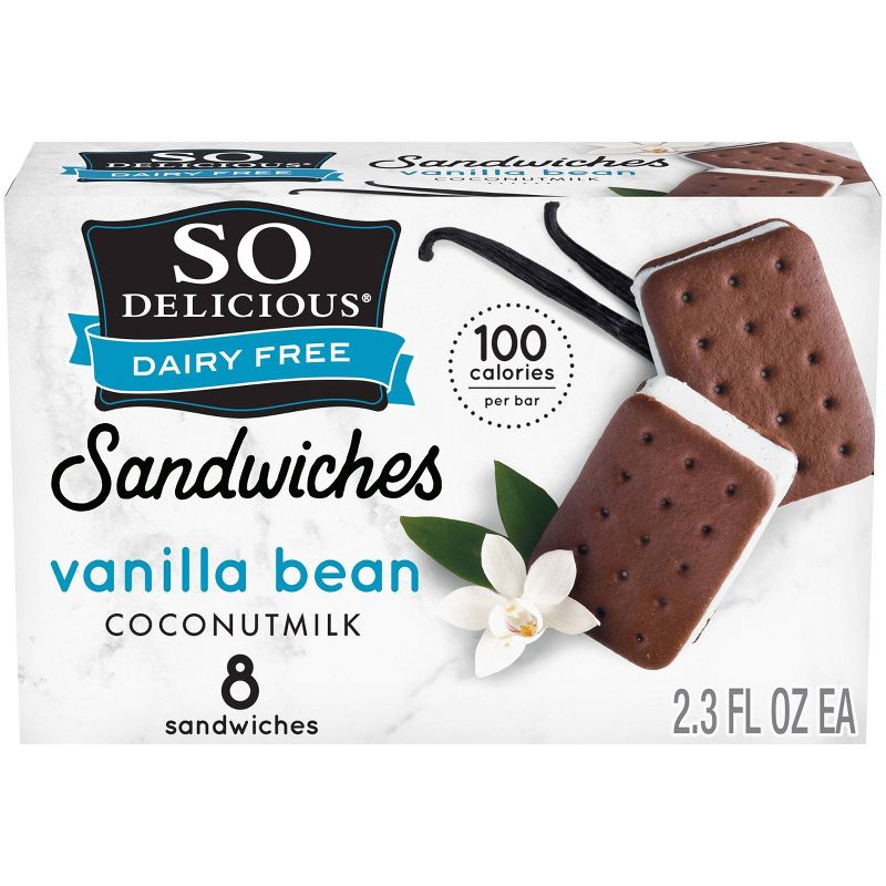 So Delicious Dairy Free Vanilla Bean Coconut Milk Frozen Dessert Sandwiches - 8ct