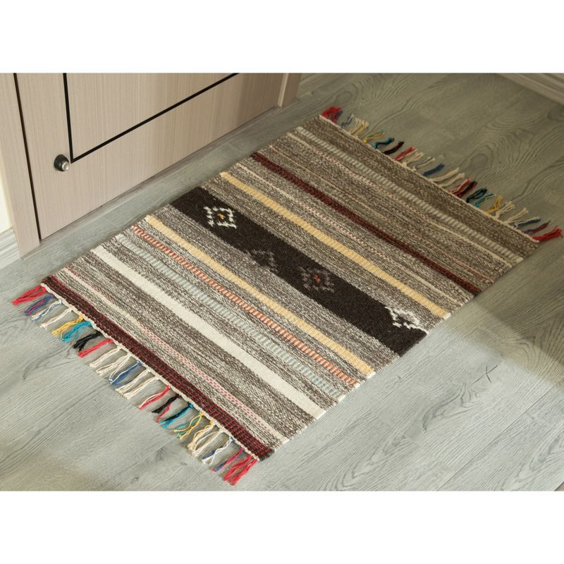 1'10"x1'10" Rectangle Woven Accent Rug Multicolored - DEERLUX