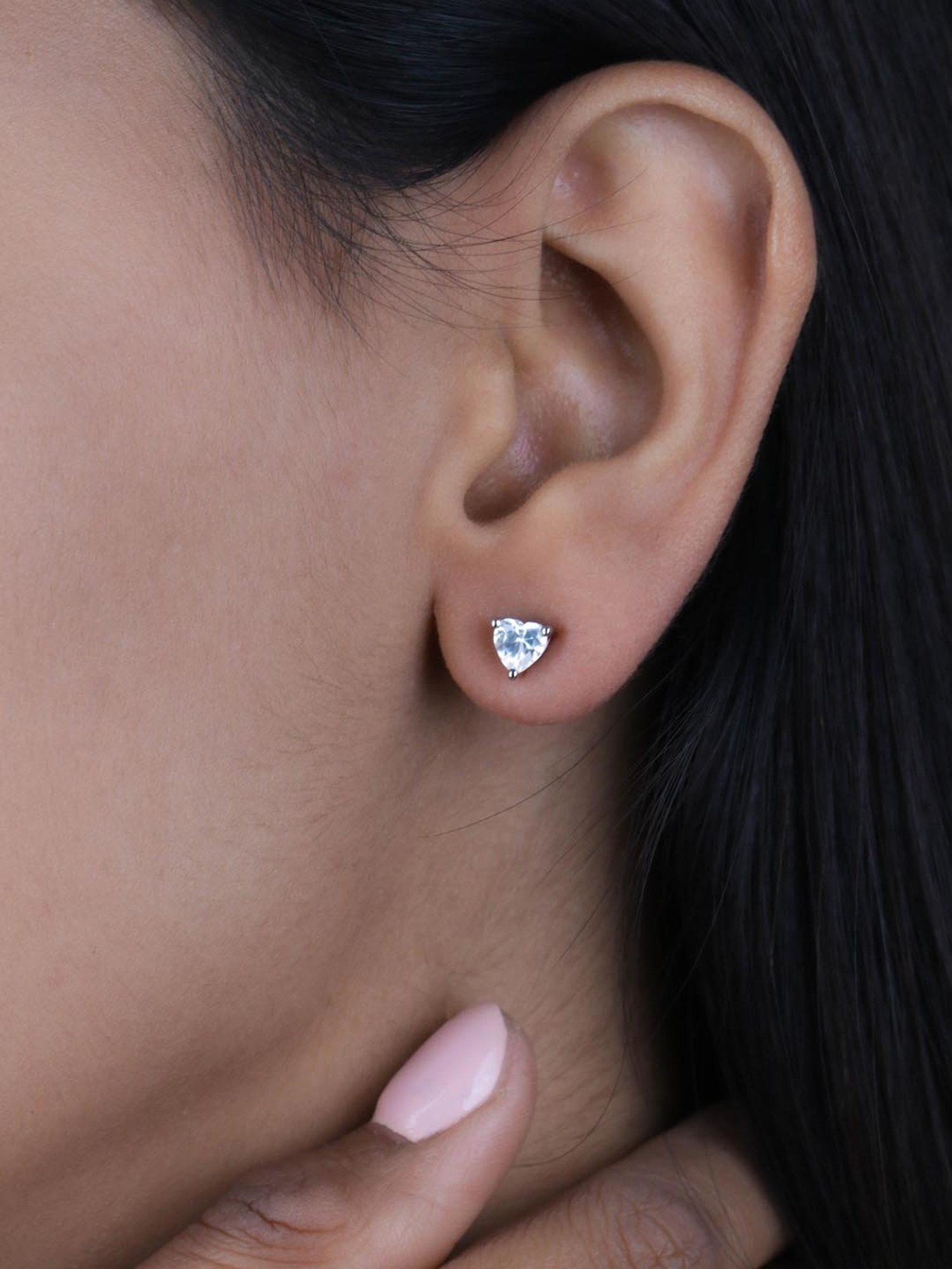 Ornate Jewels 92.5 Sterling Silver Heart Earrings for Women