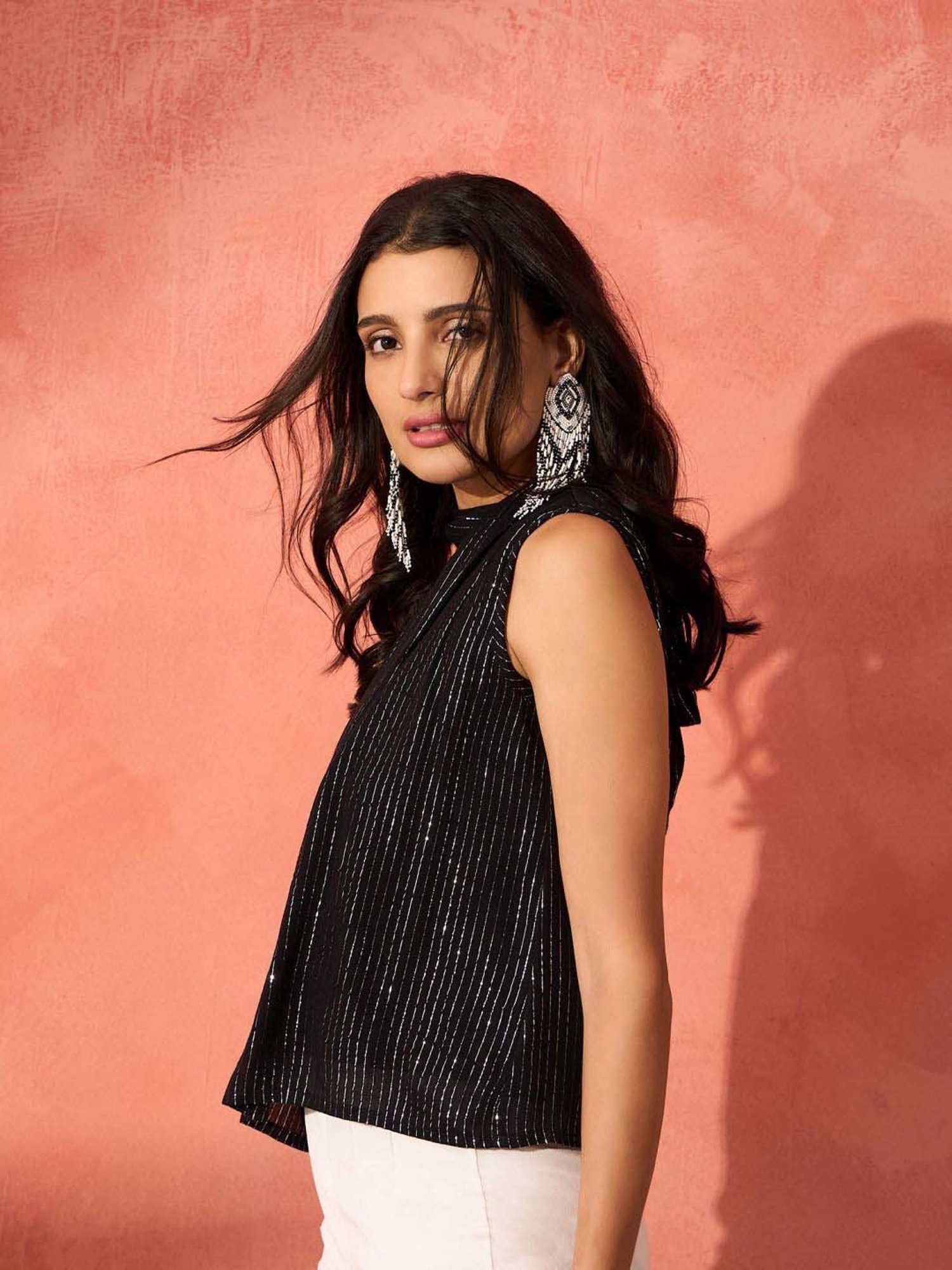 Inweave Black Embellished Top