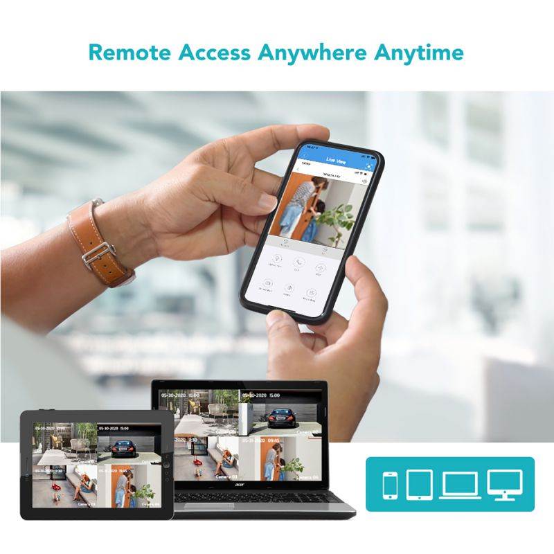 TMEZON 8CH 5MP PoE Home Security Camera System, 4pcs Wired 5MP Outdoor PoE IP Cameras, 5MP 8-Channel NVR with 1TB HDD for 24/7 Recording