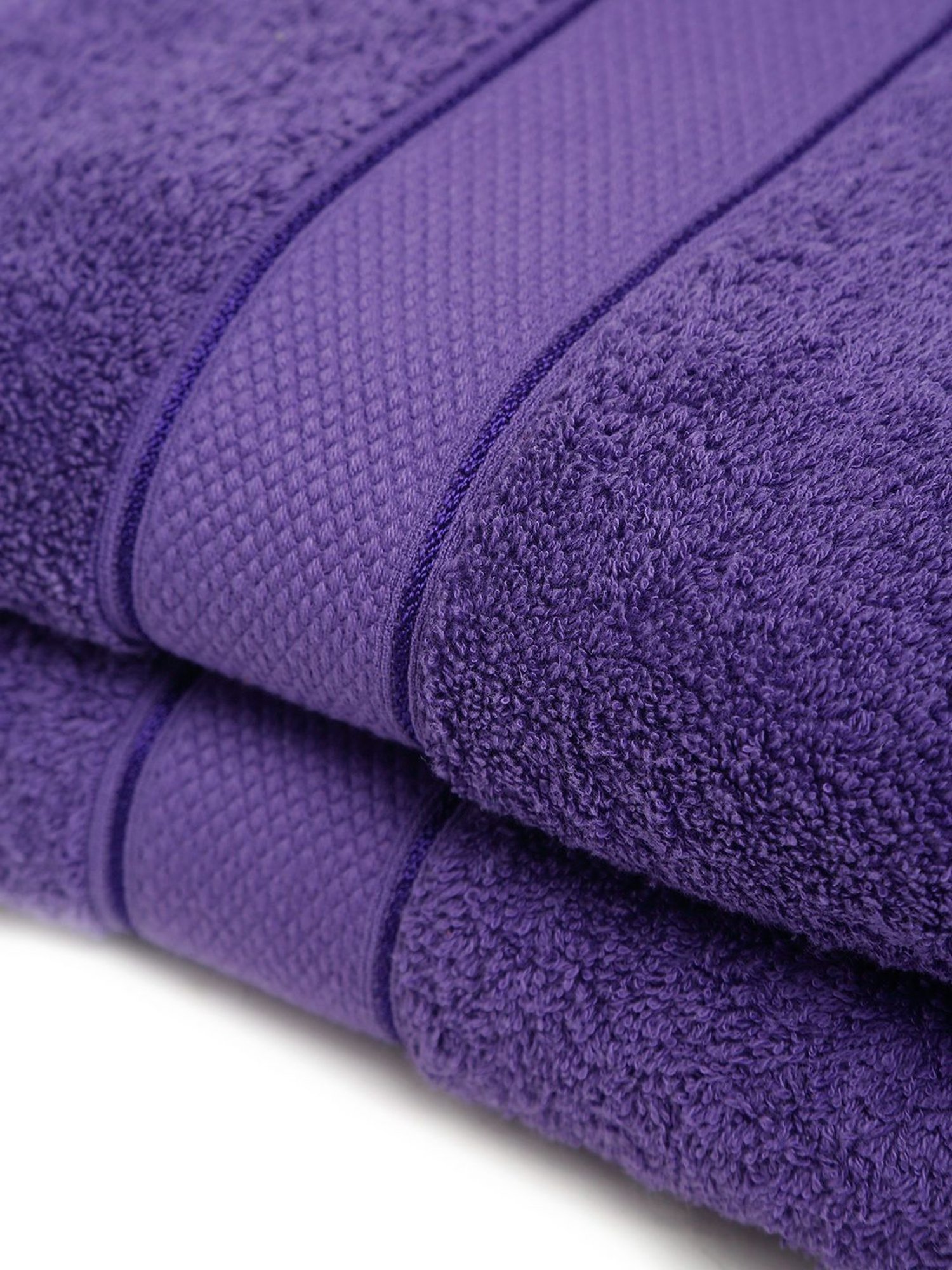 Creeva Violet 525 GSM Cotton Bath Towel Set of 2