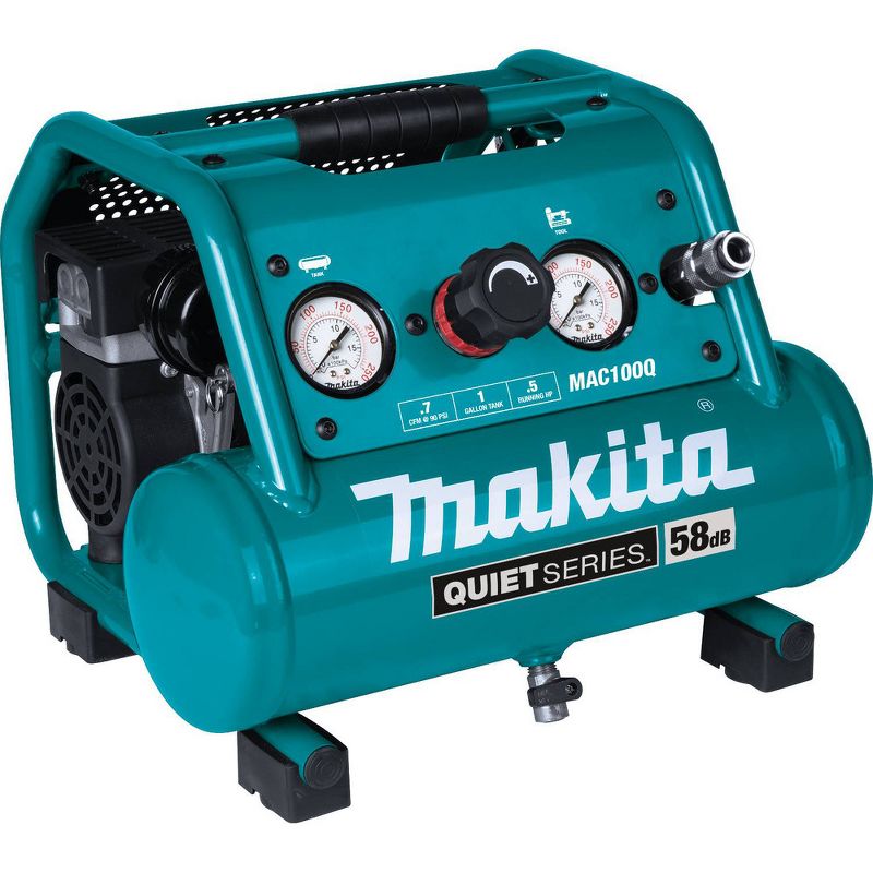 Makita MAC100QK1 Quiet Series .5 HP 1 Gallon Oil-Free Hand Carry Air Compressor/ 18 GA Brad Nailer Combo Kit