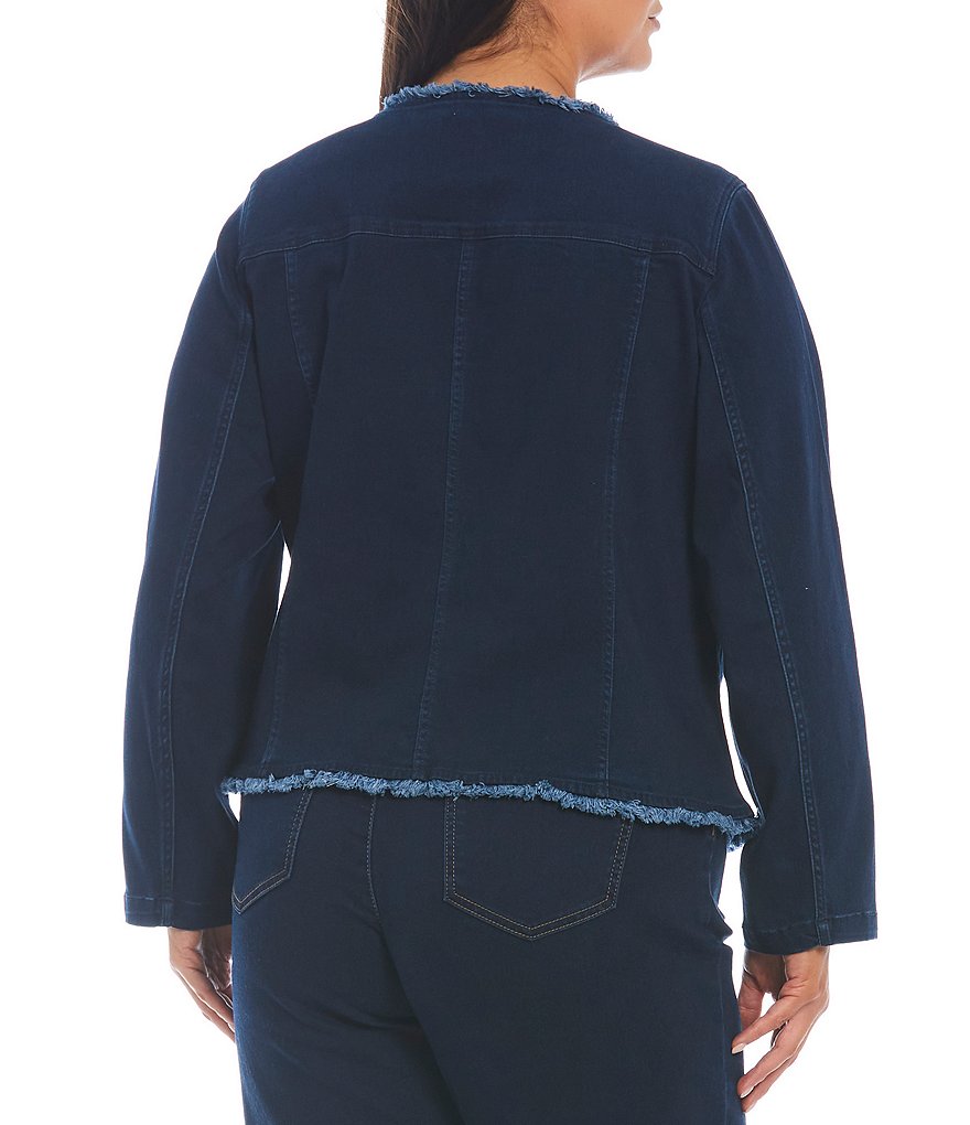 Ali Miles Plus Size Mixed Animal Print Open-Front Drop Needle Onion Skin Jacket