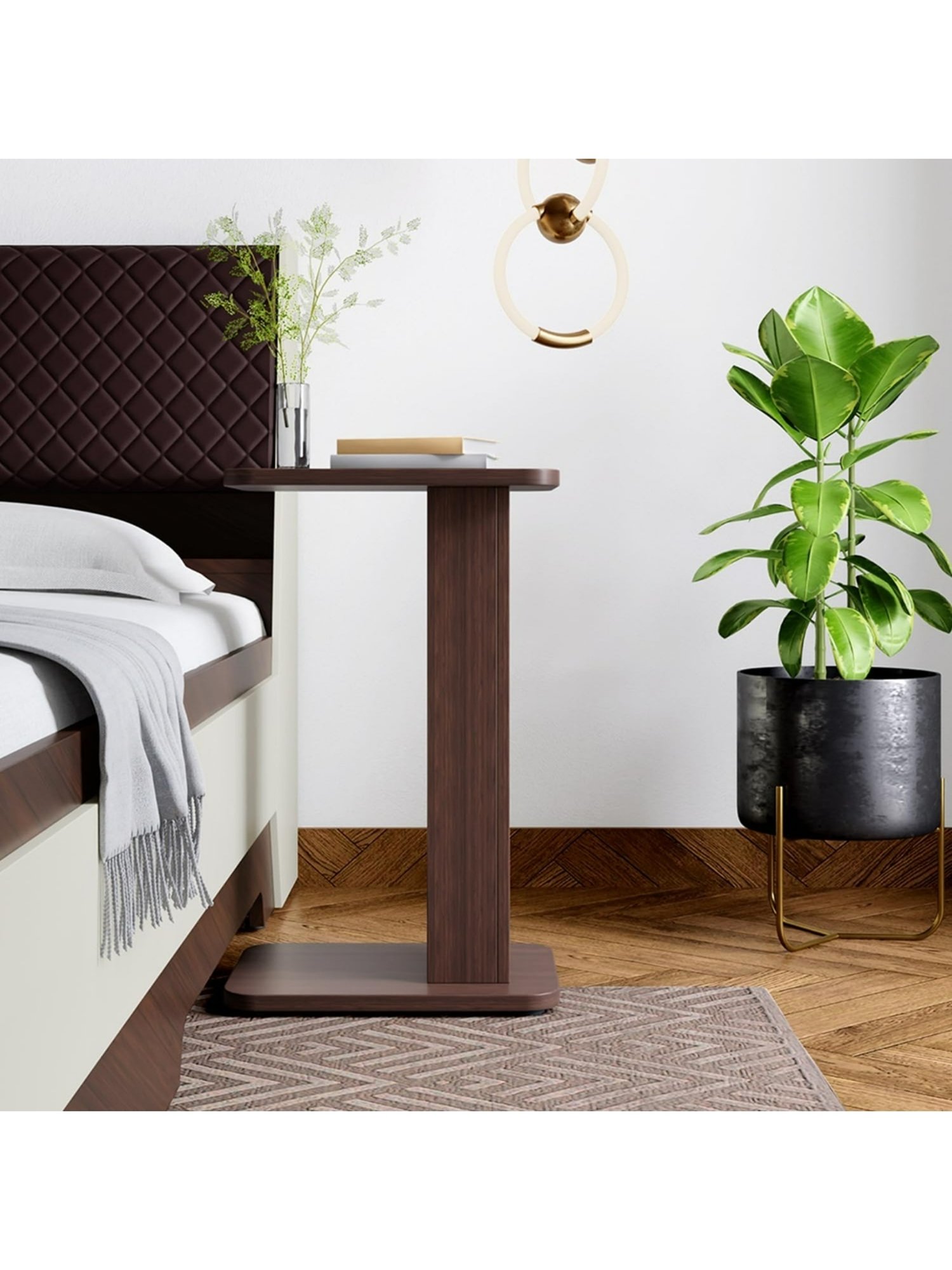 Godrej Interio Aero Beige Engineered Wood Bedside Table