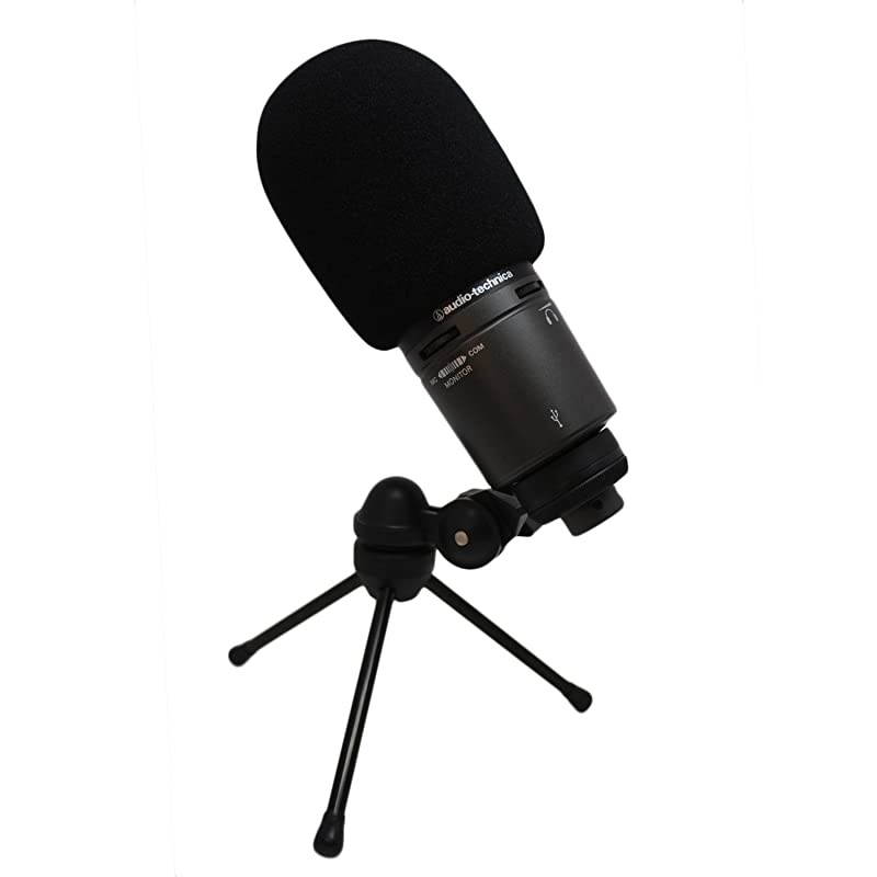 Windscreen for Audio Technica AT2020 Microphone Pop Filter made from Quality Sponge Material that Filters Unwanted Recording and Background Noises Black Color