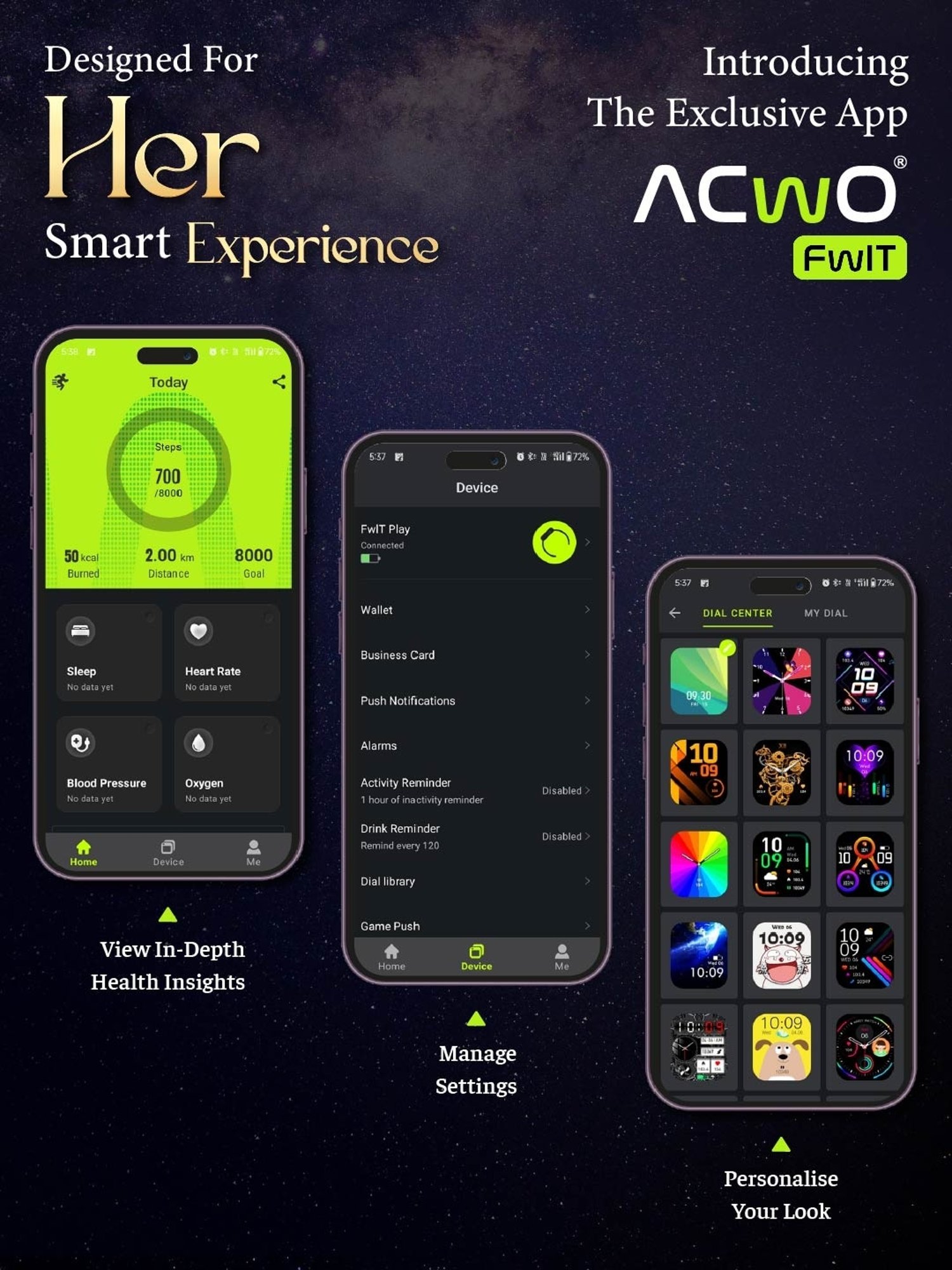 ACwO FwIT Play BT Calling Smartwatch with 1.75 inch TruTouch AMOLED Display (Black)