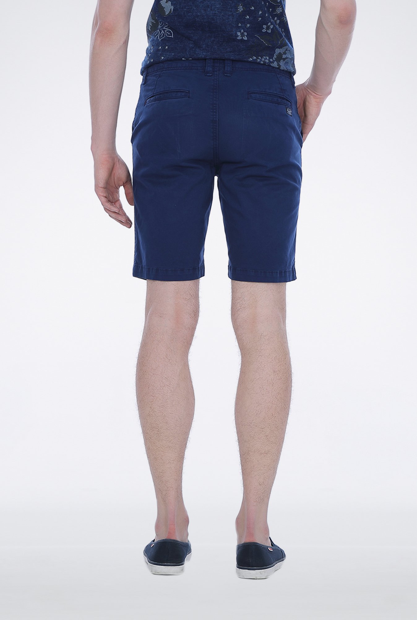 Basics Blue Knee Length Shorts