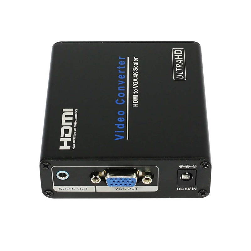 Hdmi to Vga 4K Scaler Audio Hdmi Input to Vga Output 3.5mm 4Kx2K 1080P Stereo Audio Converter EU Plug