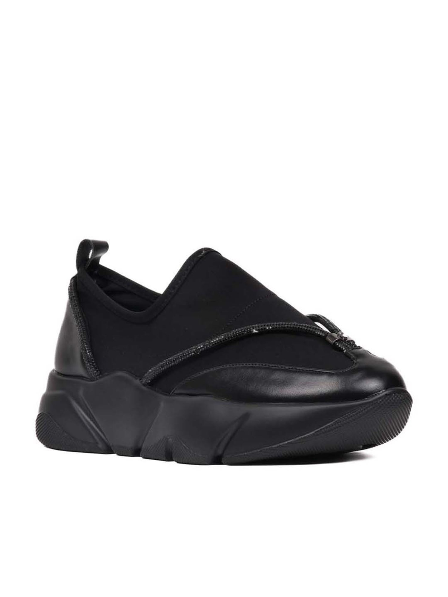 Jove Women's Jet Black Casual Sneakers