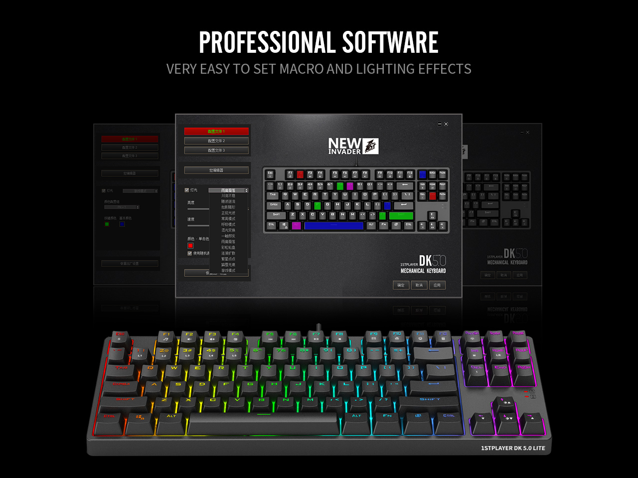 TKL RGB Mechanical Gaming Keyboard KITCOM NK60T Linear/Quiet-Red Switch Fast Actuation Compact 87 Keys Tenkeyless Detachable USB Type-C NKRO Computer Laptop Wired Keyboard for Windows PC/MAC Gamers