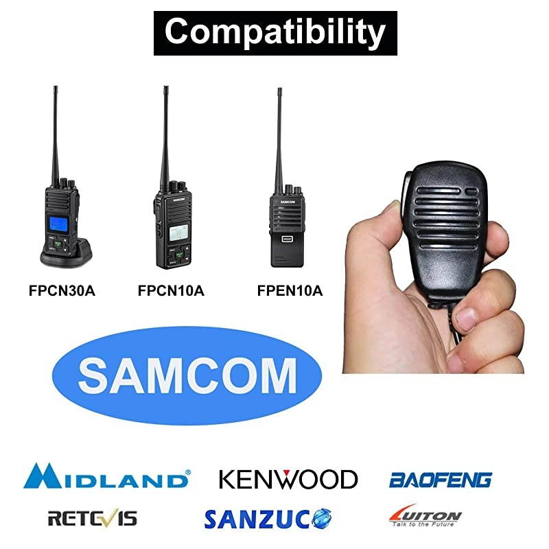 Shoulder MicTwo Way Radio Speaker Mic with 35mm Audio Jack2 Pin Radio Mic with PTT for FPCN10A FPCN30A FPEN10A Compatible with Baofung Kenwood TYT HYT Retevis Radio 1 Pack