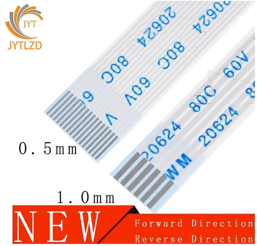 60P 10CM Types B Reverse Direction 10PCS 0.5MM Flat flexible cable FFC FPC LCD cable AWM 20624 80C 60V VW-1 FFC-0.5MM