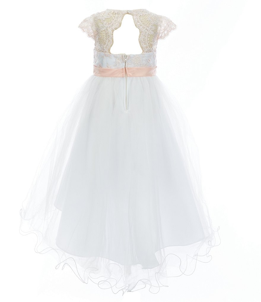 Badgley Mischka Little Girls 4-6X 3D Floral Hi-Low Dress