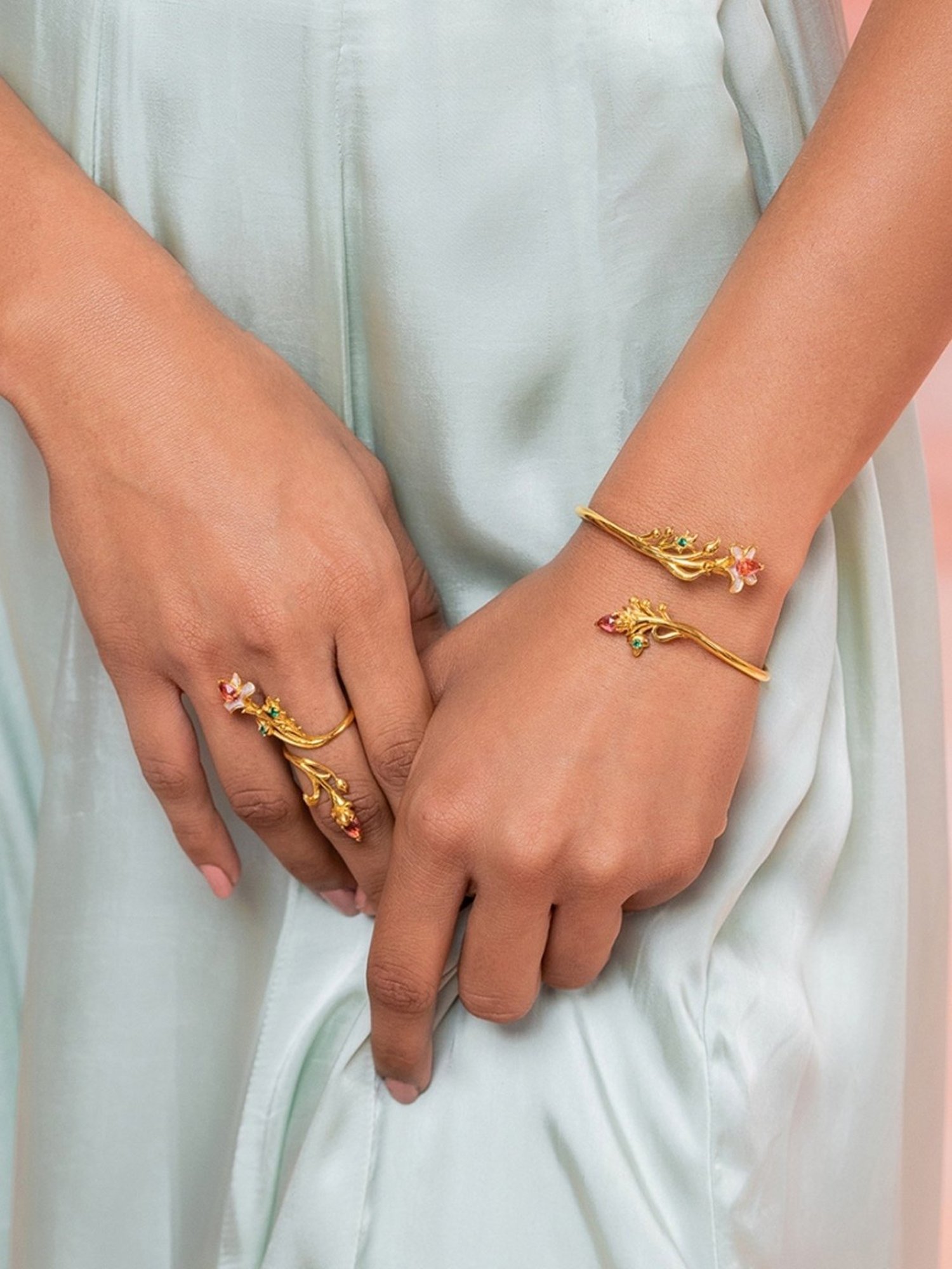 Shaya 92.5 Sterling Silver Shaadi Squad Matchmaking Maasi Flexible Fit Bracelet for Women